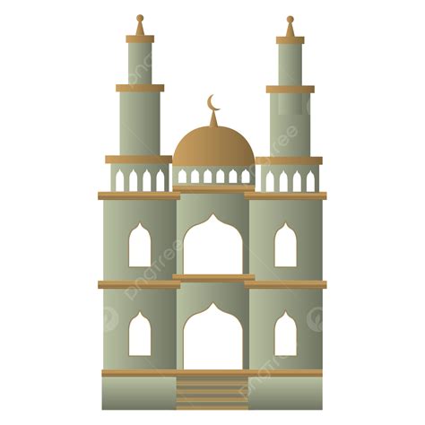 Diseño De La Mezquita Con Gradiente Verde Png Mezquita Musulmán