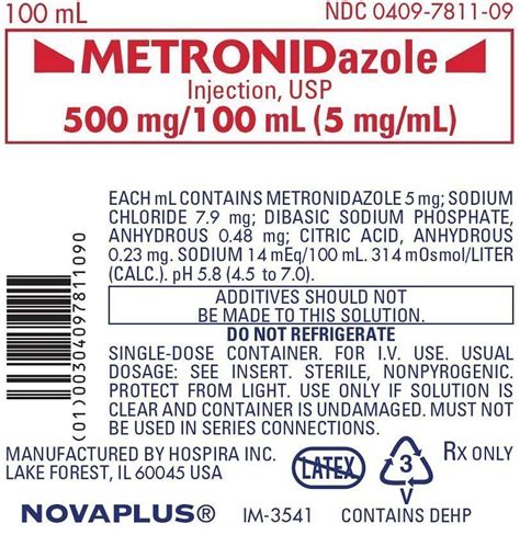Metronidazole Injection Fda Prescribing Information Side Effects And