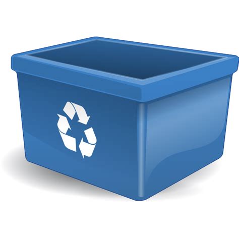 Vector Drawing Of Blue Box For Depositing Recycling Items Free Svg