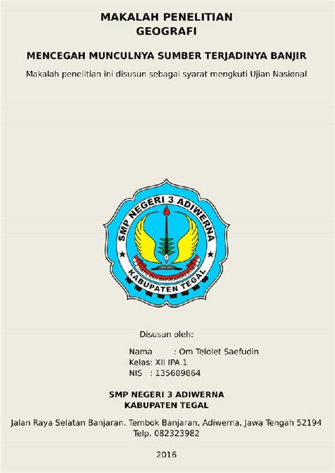 57 Contoh Cover Makalah Individu Kelompok : SMP, SMA & Kuliah