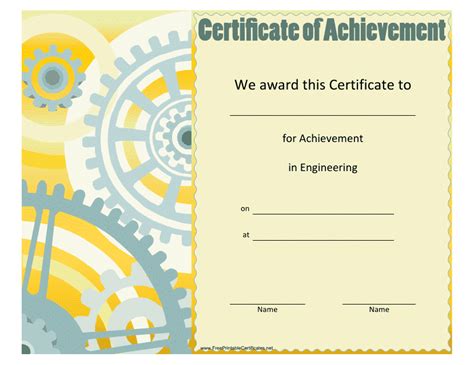 Engineering Achievement Certificate Template Download Printable Pdf