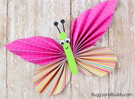 Folded Paper Butterfly Craft For Kids Buggy And Buddy