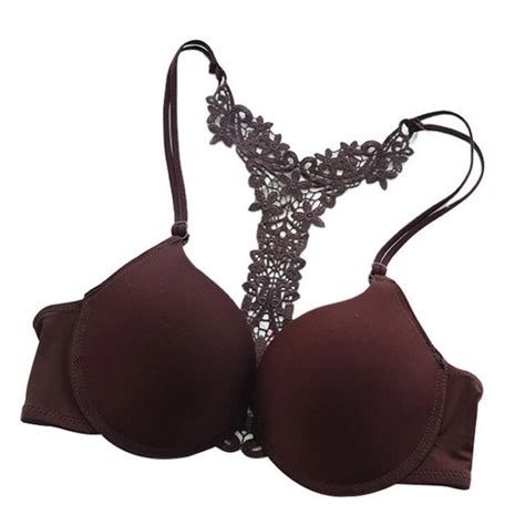 Sexy Front Closure Smooth Bras Charming Lace Racer Back Push Up Bras 75