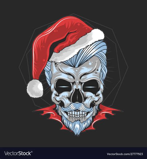 Christmas Santa Claus Skull Artwork Royalty Free Vector