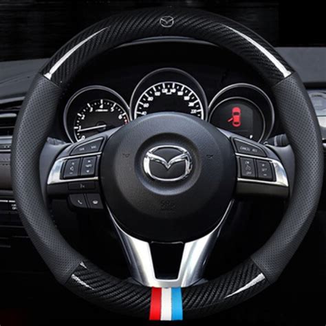 Malaysia Mazda Carbon Fibre Car Steering Wheel Cover Penutup Stereng