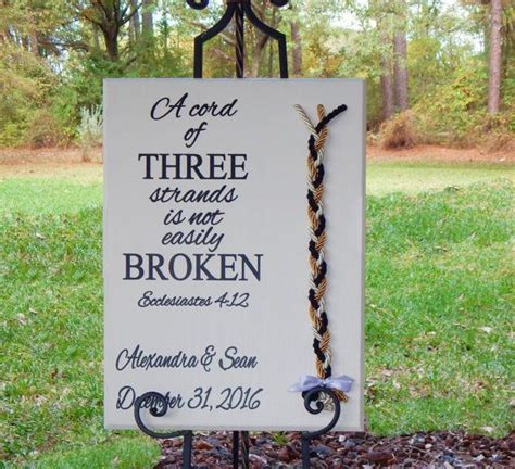 Wood Wedding Sign Unity Wedding Braid Cord Of Three Strands Wedding