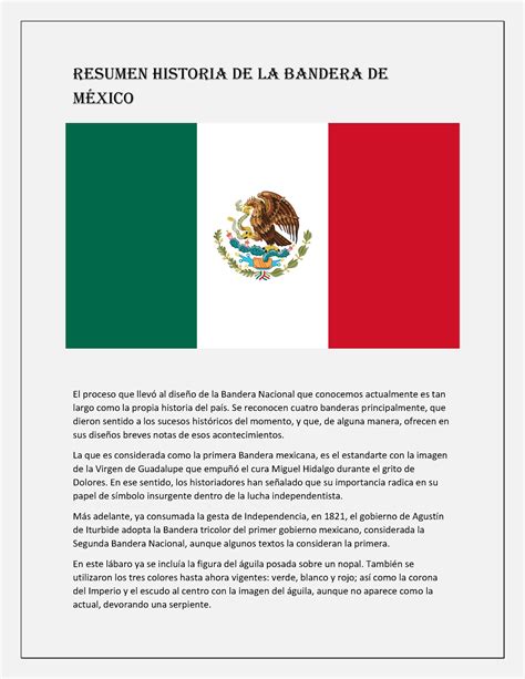 Resumen Historia De La Bandera De México Resumen Historia De La