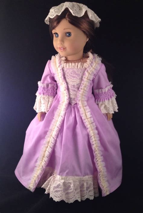 Handmade American Girl Purple Colonial Ball Gown Dress Clothing