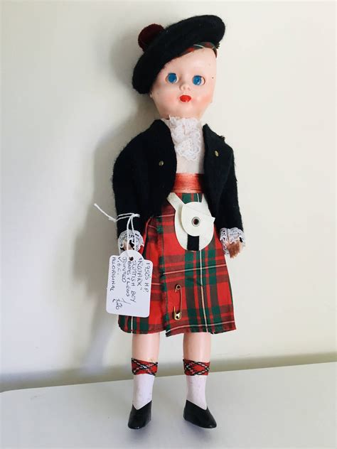 Vintage Rogark Scottish Boy Doll All Original Hard Plastic 1950s