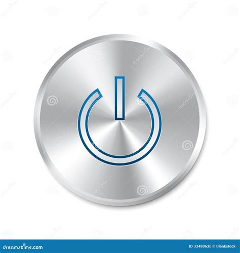 Power On Button Turn On Round Sticker Stock Illustration