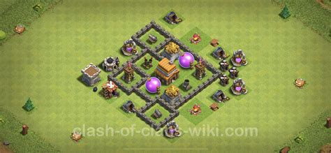 Farming Base Th4 With Link Hybrid Clash Of Clans Town Hall Level 4