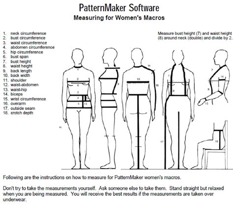 Pdf Instructions And Downloadable Chart For Measuring For Clothing