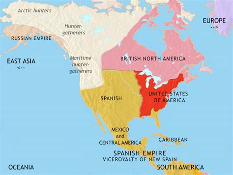 Map Of North America 1789 Eighteenth Century History Timemaps