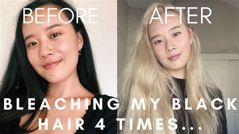 Bleaching My Black Hair At Home I Bleached It 4 Times Youtube