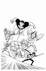 Justice Coloring Young League Action Printable Netart Getcolorings Visit Line Comic Sheets sketch template