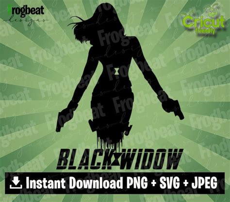 Black Widow Silhouette Svg Png Jpeg Black Widow Movie Etsy