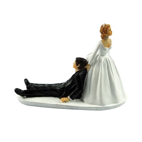 Funny Bride Groom Figurine Humor Favors Unique T Wedding Cake Toppers Decoration