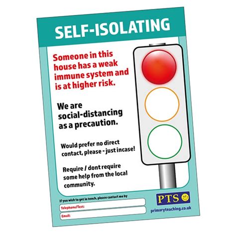 Self Isolating Poster A4 Coronavirus Covid 19 Window