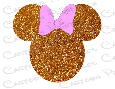 Minnie Mouse Head Gold Glitter Bling Image Mouse Ears