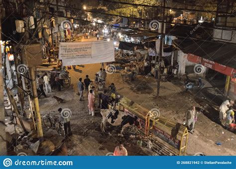 The Night Scene Of The Narrow Streets Of The Old City Of Varanasi