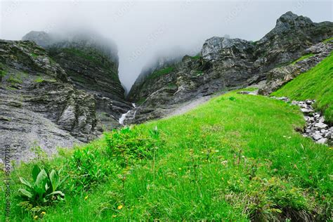 Beautiful Mountains Landscape On The Trip To Oeschinen Lake