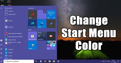 Technology News Update How To Change The Color Of Start Menu In Windows 10