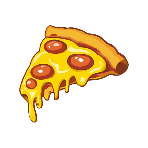 Pizza Slice With Dripping Cheese Vector Illustration 15564046 Vector Art At Vecteezy