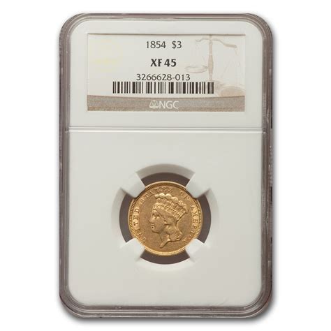 Buy 1854 3 Three Dollar Gold Piece Extra Fine 45 Ngc Apmex