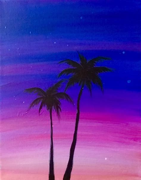 Sunset Palm Tree Painting 21 In 2020 Palm Trees Painting Tree