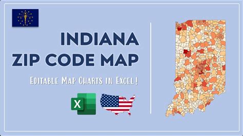 Indiana Zip Code Map In Excel Zip Codes List And Population Map Youtube