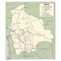 Detailed Political And Administrative Map Of Bolivia With Roads And Major Cities
