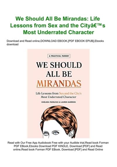 free pdf download we should all be mirandas life lessons from sex and the cityÃ¢Â€Â™s most