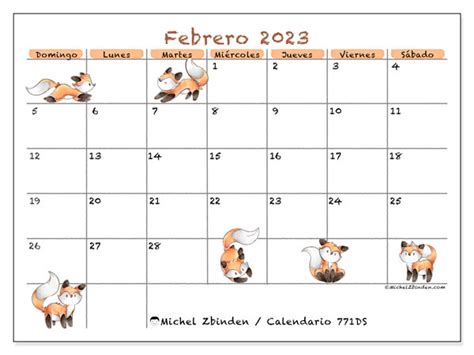 Calendario Febrero De 2023 Para Imprimir “49ds” Michel Zbinden Ve