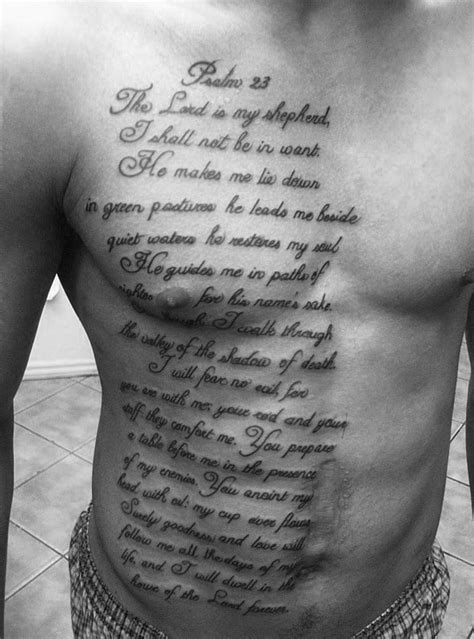 40 Psalm 23 Tattoo Designs For Men Bible Verse Ink Ideas