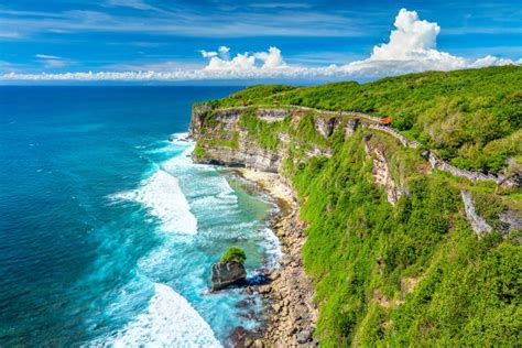 Landscape Of Ocean And Rocks Colorful And Beautiful Place Bali