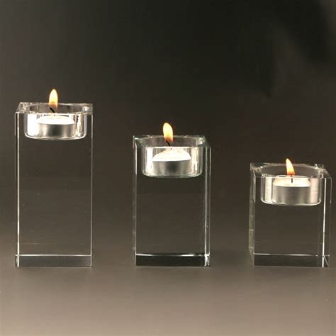 Square Clear Crystal Candle Holder And Candlestick For Home Decoration China Crysal Candle