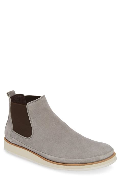 Mens suede leather chelsea boots shoes work slip on pointy toe business desret. Fly London Suede Japa Chelsea Boot in Light Grey Suede ...