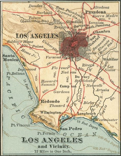 Los Angeles 1900 Los Angeles Map Vintage Los Angeles Los Angeles