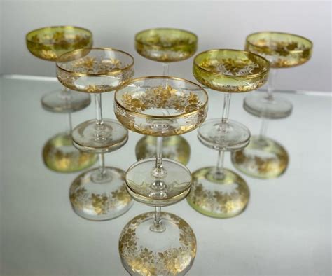 Sold Price Set Of 6 Gilt Moser Champagne Glasses Invalid Date Pst