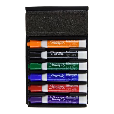 Sharpie Whiteboard Marker 6 Set Incl Eraser Chisel Tip