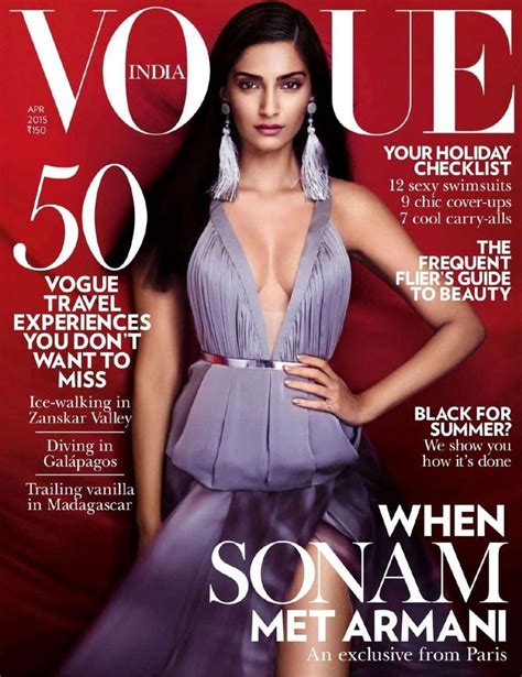 vogue india april 2015 sonam kapoor on the magazine cover vogue magazine covers vogue covers