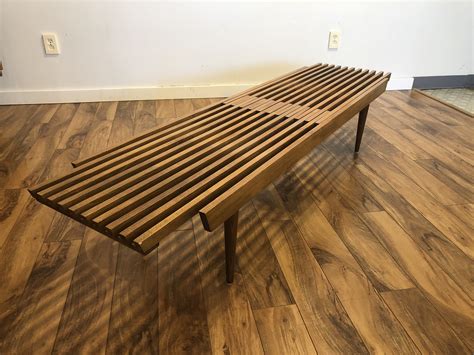 Modern living often calls for furniture that can adapt with multiple uses, which is why this bench makes the perfect cocktail table for your house. SOLD - Mid Century Slat Bench / Coffee Table - Modern to ...