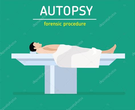 Ilustración Plana Procedimiento Forense La Autopsia El Hombre Es Una