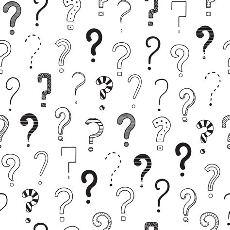 Hand Drawn Seamless Pattern Of Question Marks Doodle Different