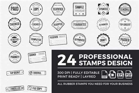 Stamp Collection Rubber Stamp Design Company Stamp Custom Art Rubber