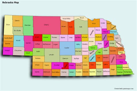 Create Custom Nebraska Map Chart With Online Free Map Maker Color