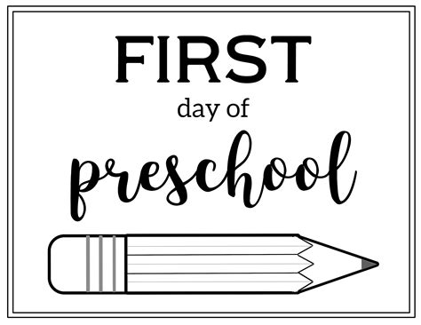 Here you will find a wide range of free printable kindergarten math worksheets, which will help this skill is one of the basic building blocks of math. Free Printable First Day of School Sign {Pencil} | Paper ...