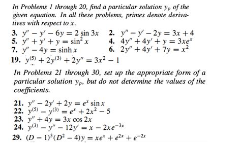 Solved In Problems 1 Through 20 Find A Particular Solution