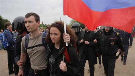 Putin Critic Alexei Navalny Held As Thousands Attend Russia Protests Bbc News
