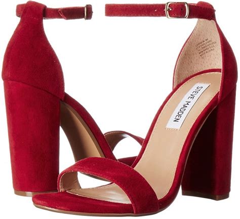 Steve Madden Carrson Dark Red Wrap Shoes Ankle Strap Shoes Prom Heels